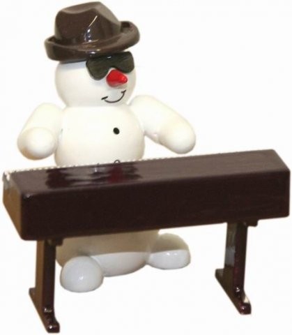 Snowman mit Keyboard 5cm Dekofigur aus Holz