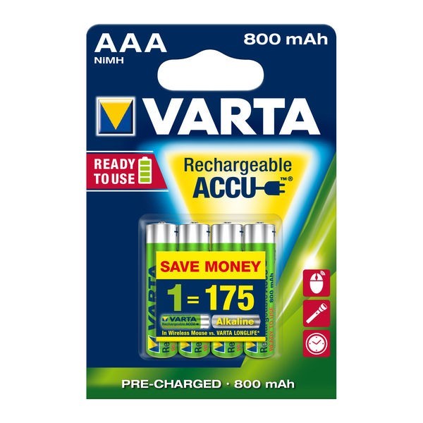 Varta Akku Longlife Accu Micro AAA Ready 2 Use NiMH 800mAh 56703 - 4er-Blister